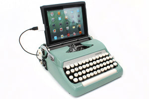 Typewriter Computer Keyboard / iPad Stand (Model B) -- Sea Foam Green