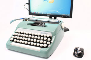 Typewriter Computer Keyboard / iPad Stand (Model B) -- Sea Foam Green