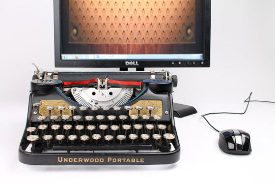 Typewriter Computer Keyboard / iPad Stand (Gold-Leaf Model)