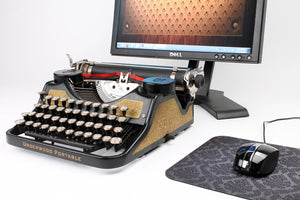 Typewriter Computer Keyboard / iPad Stand (Gold-Leaf Model)